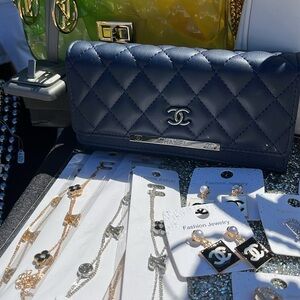 Blue Quilted Leather Wallet